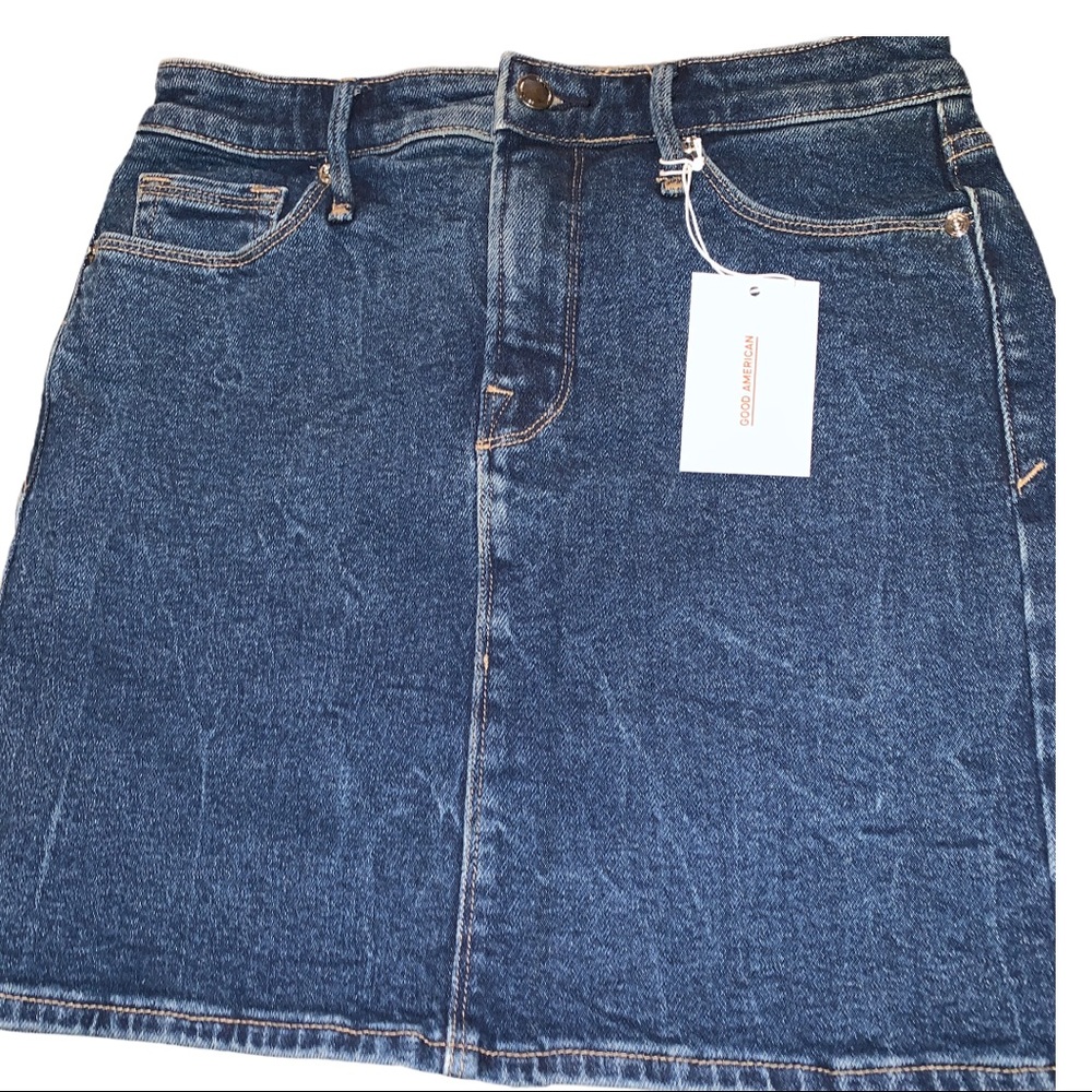 NWT! GOOD AMERICAN The Denim Classic Mini Skirt - Picture 12 of 16